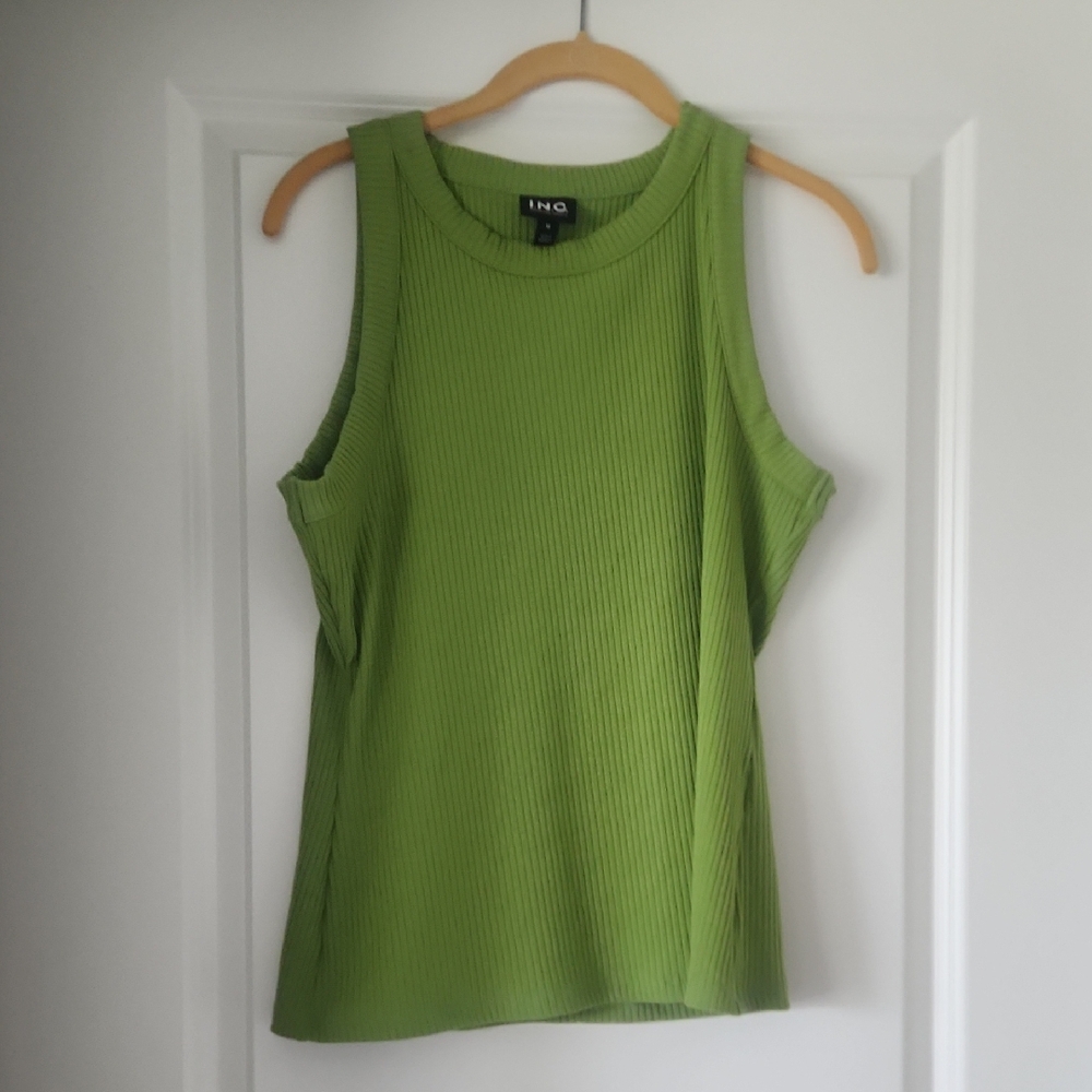Ing Sleeveless Fitted Green Tank Top